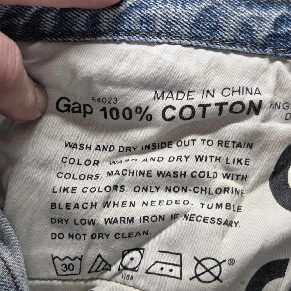 Gap‎ 1969 Jeans Mens 33x32 Blue Selvedge Straight Faded Light Wash Button Fly